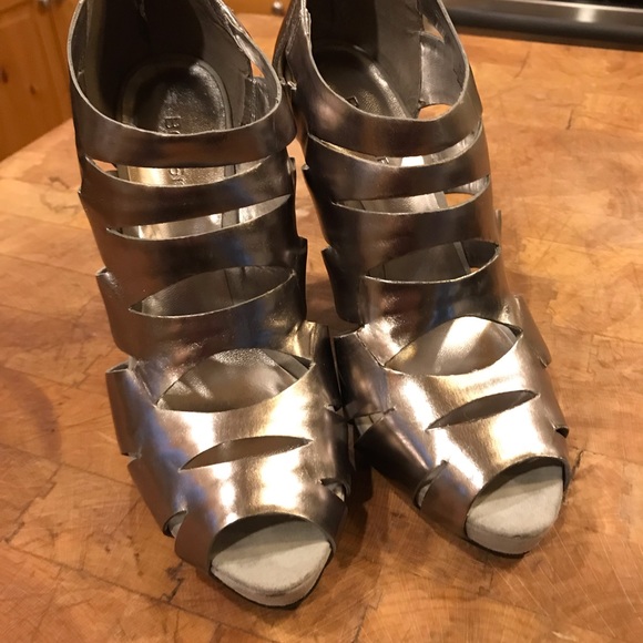 Silver wedge shoes - Picture 3 of 5